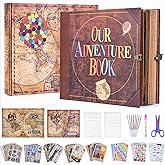 Adventure Book 148-Page DIY Handmade Scrapbook Kit - Embossed Leather Cover - Gift Boxed with Full DIY Accessories for Couples, Weddings, Anniversaries &amp; More for Life&rsquo;s Greatest Adventures