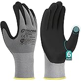 DULFINE Work Gloves for Men & Women,6 Pairs Pack,Touchscreen MicroFoam Nitrile,Ideal for General Purpose,Home Improvement