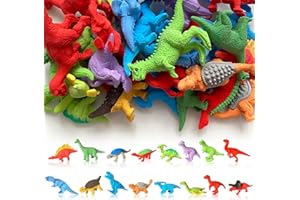 Kaemi 32 Pcs Dinosaur Erasers Desk Pets for Kids Classroom Prizes Fun Cool 3D Puzzle Animal Erasers Bulk Mini Pencil Eraser Pals Toys for Party Favors Treasure Box Goodie Bag Stuffers