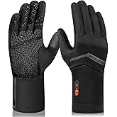 Royalrose Heated Gloves Liners for Men Women, Rechargeable Waterproof Winter Thin Heated Work Gloves with Arthritis Raynaud's Relief for Ski Golf Hiking Driving