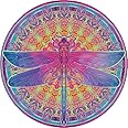 Bgraamiens Puzzle-Zentangle Dragonfly-1000 Pieces Vivid Dragonfly Round Mandala Puzzle Color Challenge Jigsaw Puzzles