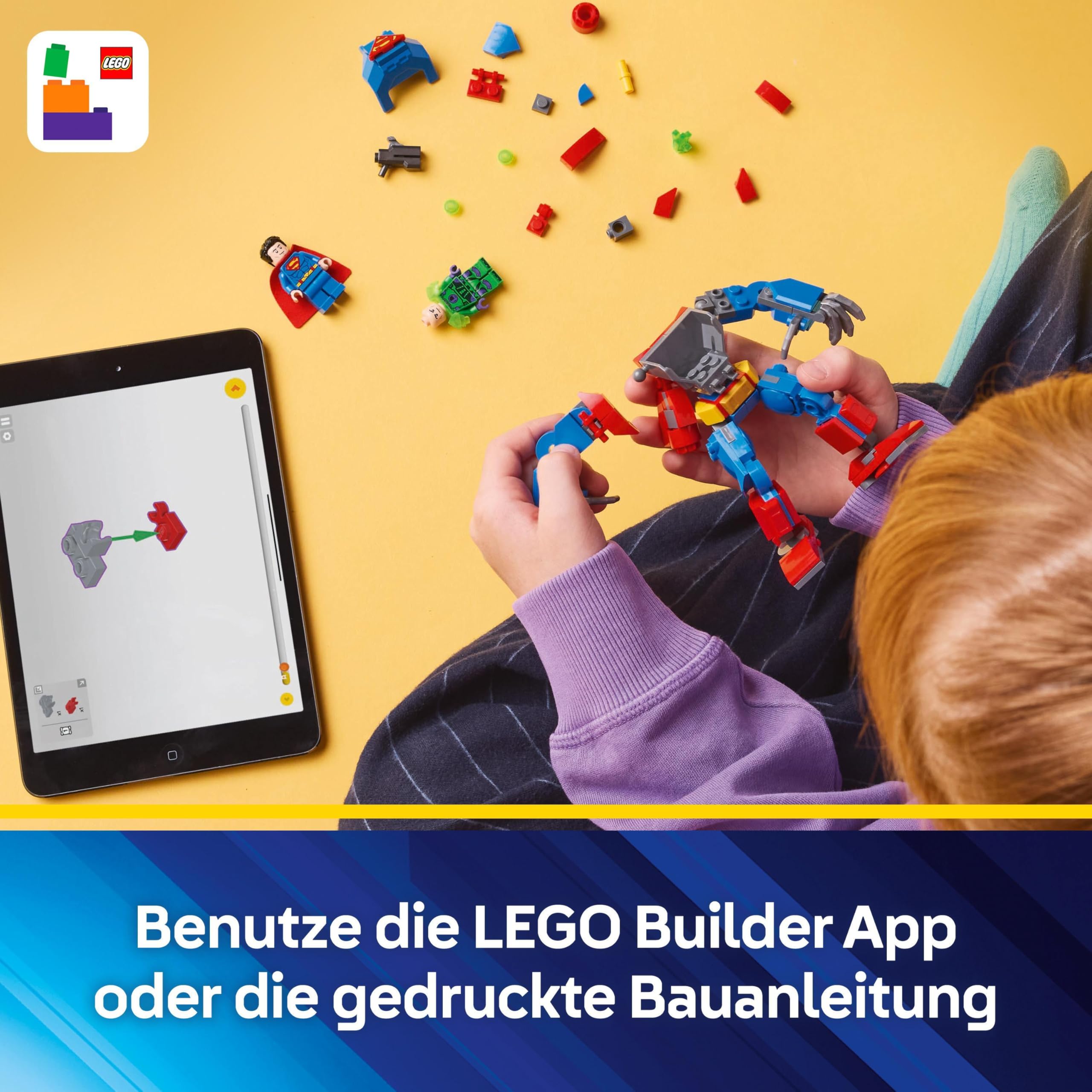 LEGO DC Superman Mech vs. Lex Luthor - Superhelden Spielzeug mit 2 Minifiguren - baubare Actionfigur mit beweglichen Armen, Beinen und Fingern - Geschenk für Jungen und Mädchen ab 6 Jahren 76302 8