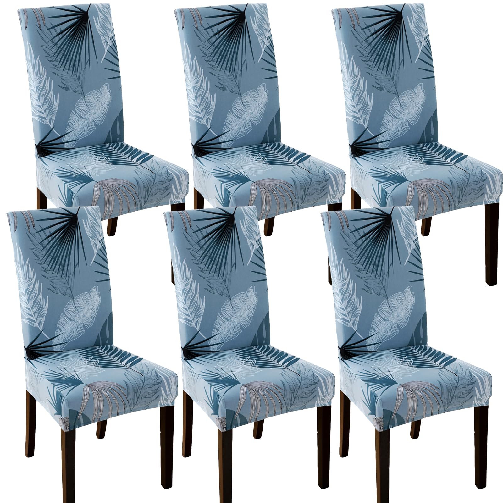 TEERFU 6 Pack Dining Chair covers,Removable Stretch Spandex Chair Slipcovers Protector,Banquet Chair Seat Cover