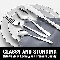 HIWARE 48-Piece Silverware Set with Steak Knives