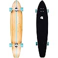 Retrospec Zed Cruiser & Pintail Longboard Skateboard Complete - Bamboo & Canadian Maple Wood Cruiser w/Reverse Kingpin Trucks for Commuting, Carving & Downhill Riding
