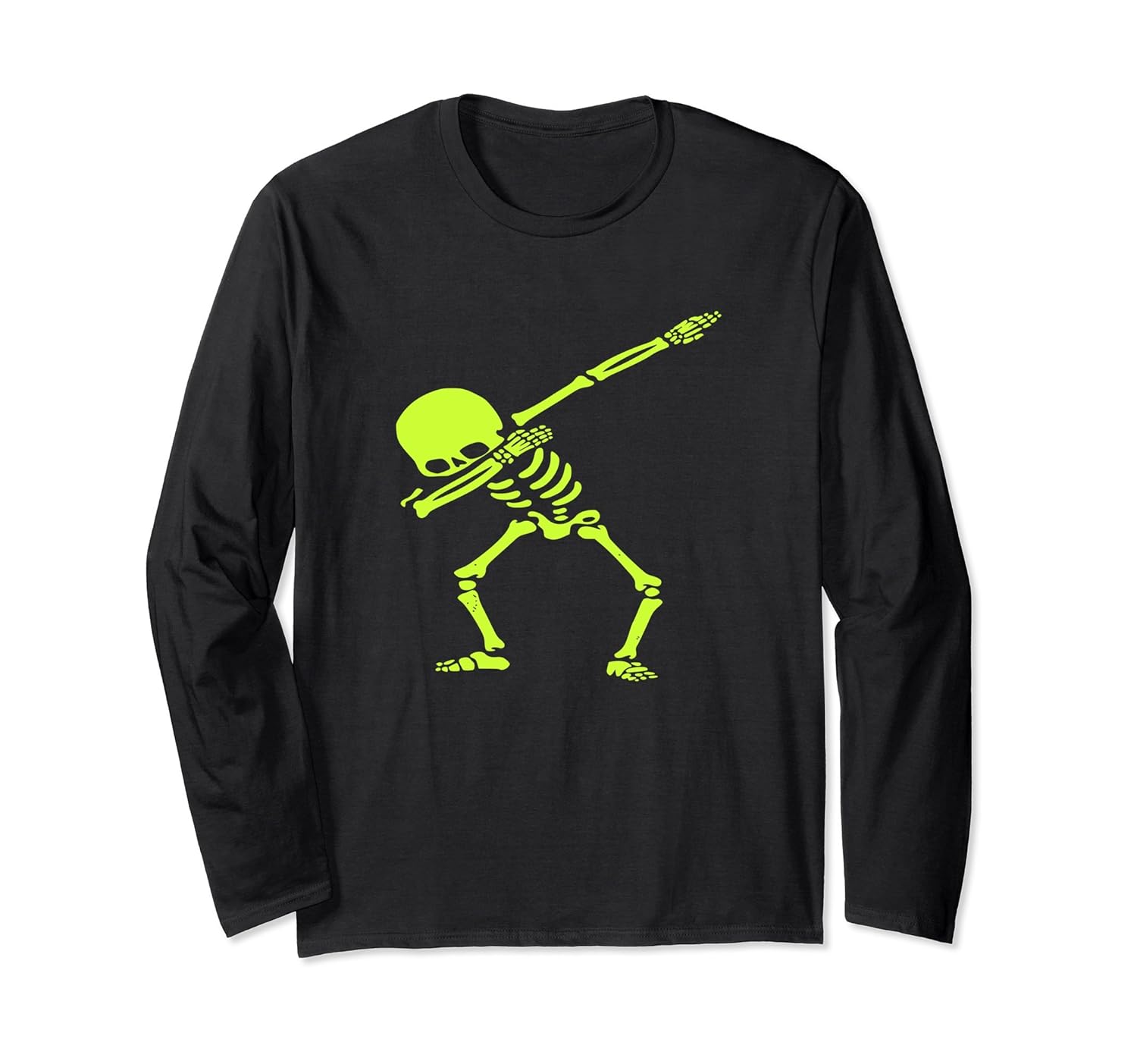 Dabbing Green Skeleton Dab Pose Halloween Long Sleeve-Rose