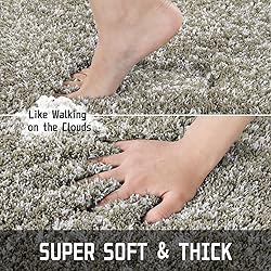 Yimobra Luxury Bathroom Rugs, Fluffy Bath Mats, Non