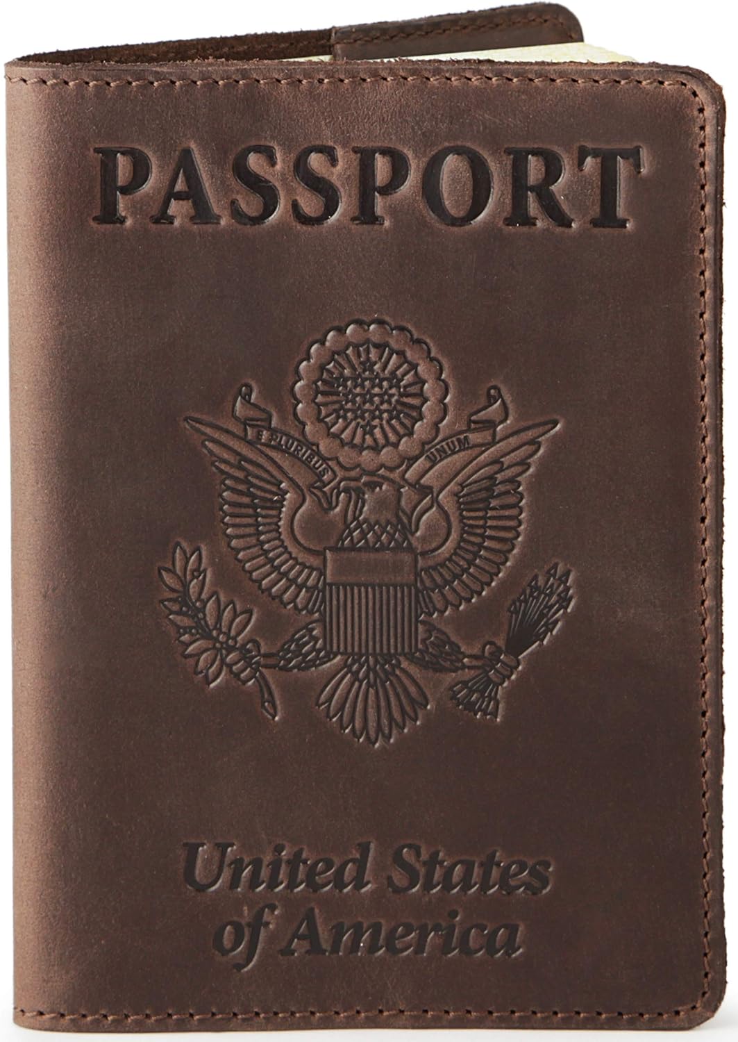 Shvigel Leather Passport Cover - Holder - for Men & Women - Passport Case (Brown Vintage): Office Products
