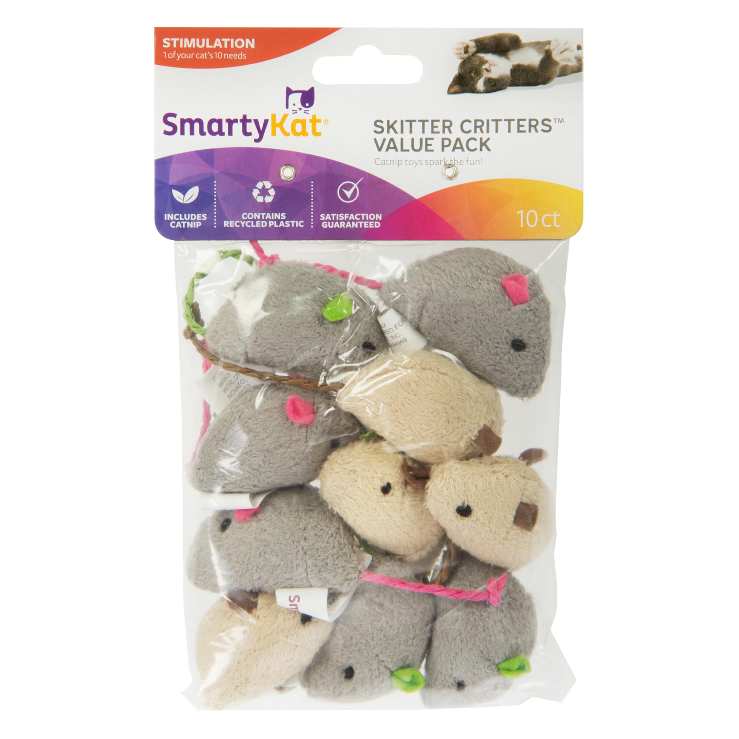 SmartyKat Skitter Critters Catnip Cat Toys Value Pack
