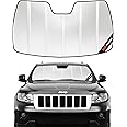 Pigenius Windshield Sun Shade for 2011-2013 Jeep Grand Cherokee Without Rearview Mirror Mounted Camera. Front Window Sunshade with Storage Bag