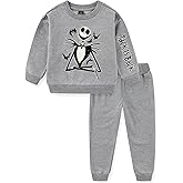 Disney Nightmare Before Christmas Jack Skellington Boys Fleece Sweatshirt and Pants Set for Toddler and Big Kids