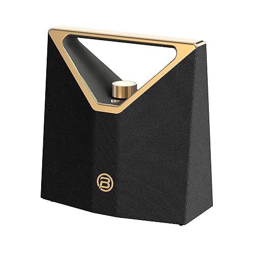 BUGANI Brief Plus Bluetooth Speaker Portable 80W, 12H Long Playtime, Bluetooth Broadcast 100+ Connection, Supports AUX/USB, Outdoor Speaker for Camping, Beach, Party, Golden