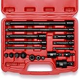 Mayouko 18-Piece Drive Tool Accessory Set, Socket Accessory Set, Includes Socket Adapters, Extensions, Universal Joints and I