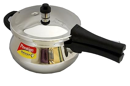 Prestige Deluxe Plus Mini Induction Base Stainless Steel Pressure Handi, 3.3 Litres (20139)