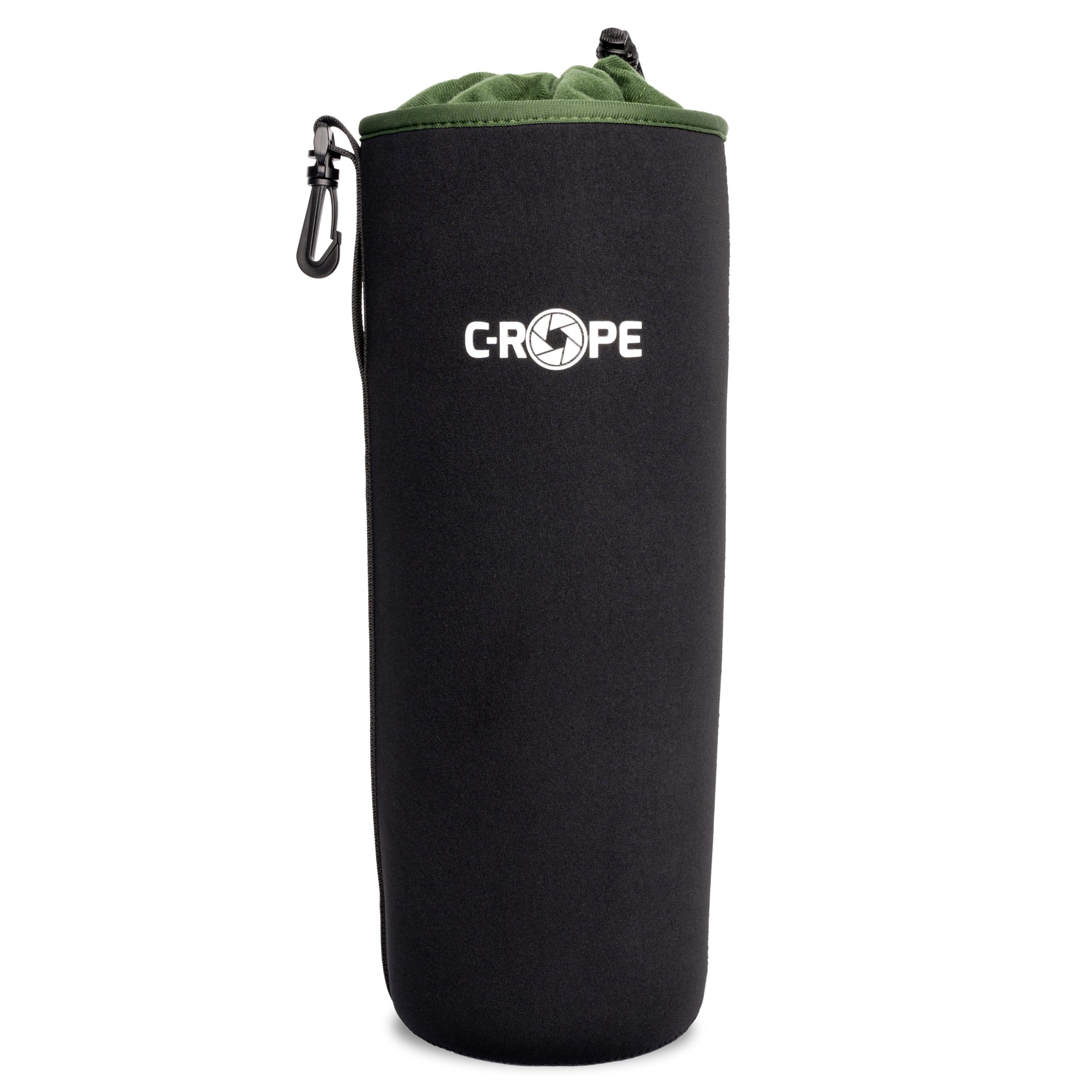 C-Rope Neoprene Lens Pouch with Fleece Lining, Lens Case for Lenses and Camera Accessories, Black, M, Backpack