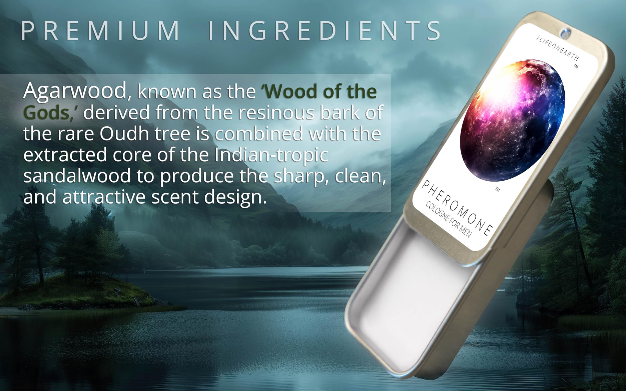 Pheromone Cologne for Men to Attract Women Solid Compact Tin 0.35 oz