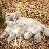 Chongker Weighted Stuffed Animals, Handmade Realistic Cat Plush Toy 3.3LBS, Lifelike Real Cat Size Companion Plush Doll