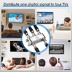 NEWCARE Digital 4-Way Coaxial Cable Splitter