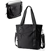 Smasrob Work Tote with Crossbody Strap for Women, Tote Bag with Laptop Sleeve and Water Bottle Pocket for Work and School