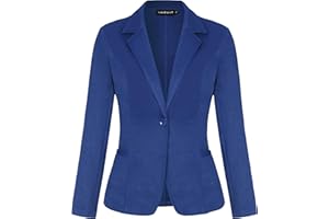 MINTLIMIT Women Long Sleeve Button Blazers Work Casual Office Notch Lapel Business Open Front Blazer Jacket with Pockets