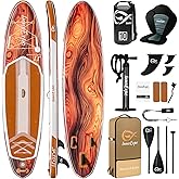 InnoExpo 11' Inflatable Stand Up Paddle Boards with Premium Accessories, Wide Stable SUP Paddle Board Design, Non-Slip Comfort Deck for Youth & Adults