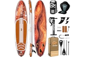 INNOEPXO InnoExpo 11' Inflatable Stand Up Paddle Boards with Premium Accessories, Wide Stable SUP Paddle Board Design, Non-Slip Comfort Deck for Youth & Adults