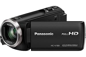 Panasonic Full HD Video Camera Camcorder HC-V180K, 50X Optical Zoom, 1/5.8-Inch BSI Sensor, Touch Enabled 2.7-Inch LCD Display (Black)