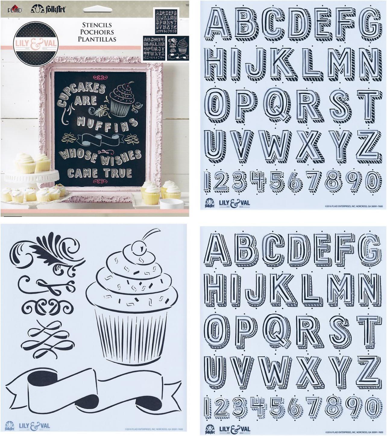 FolkArt Market Fresh Lily & Val Stencil Pack