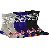 Ultra Game Men's NBA Official Athletic Cushioned Vertical Attack Team Crew Socks-3 Pack