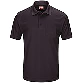 Red Kap Men's Short Sleeve Performance Knit Pocketless Coro Polo, Black, 2X-Large