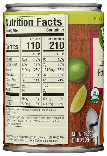 PACIFIC FOODS, ORGANIC THAI SWEET POTATO SOUP, 16.3 OUNCE