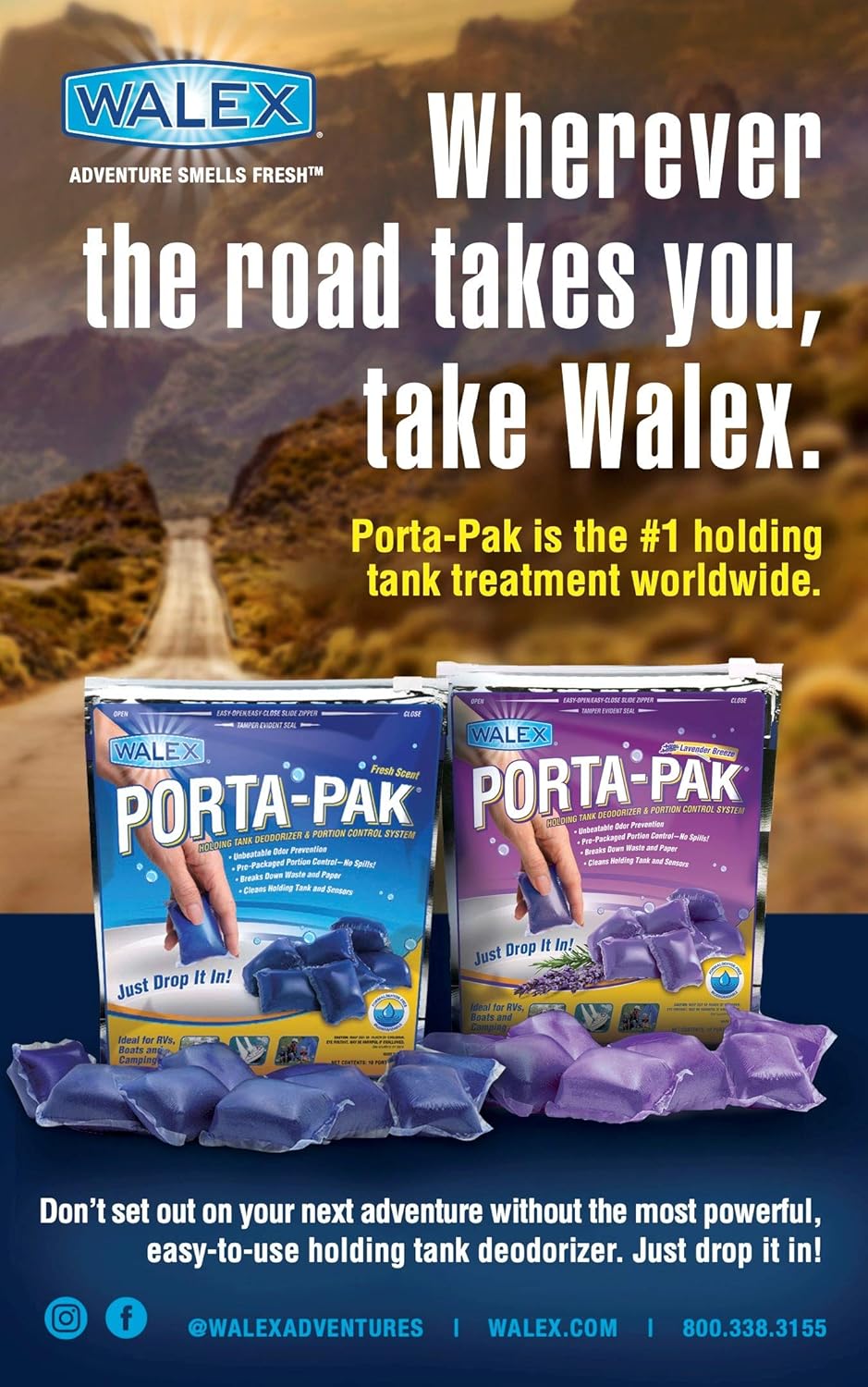 Walex PPRVLAV PPRV10LAV Porta-Pak Holding Tank Deodorizer Drop-Ins, Lavender Breeze (Pack of 10): Automotive
