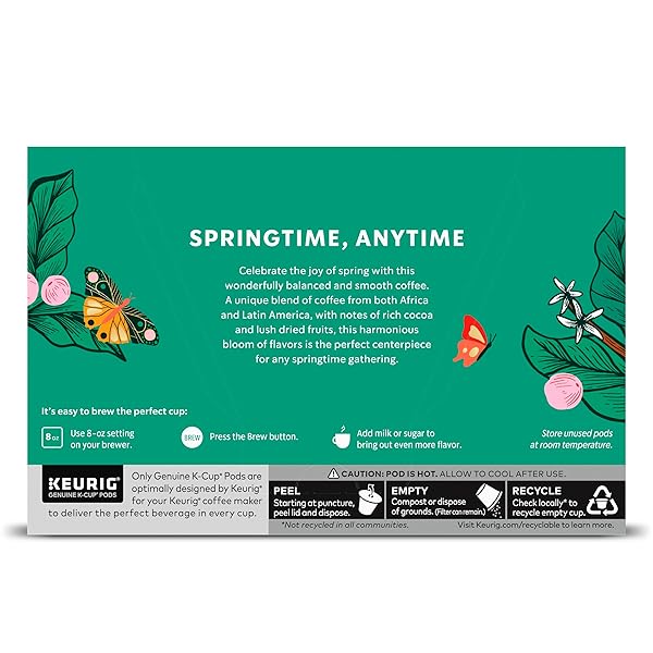 STARBUCKS K-CUP COFFEE PODS, MEDIUM ROAST COFFEE, SPRING DAY BLEND FOR KEURIG COFFEE MAKERS, 100% ARABICA, LIMITED EDITION, 1 BOX (10 PODS)