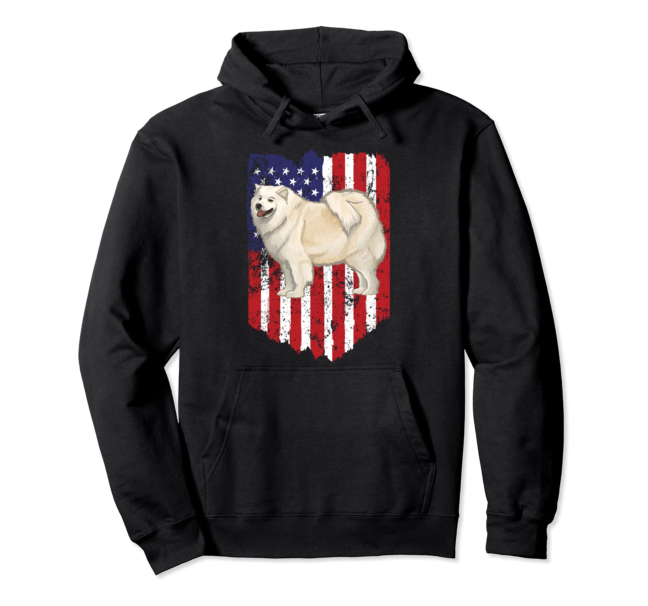 American Flag Samoyed 4th Of July USA Pullover Hoodie