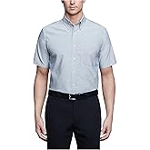 Van Heusen Mens Short Sleeve Dress Shirt Regular Fit Oxford Solid
