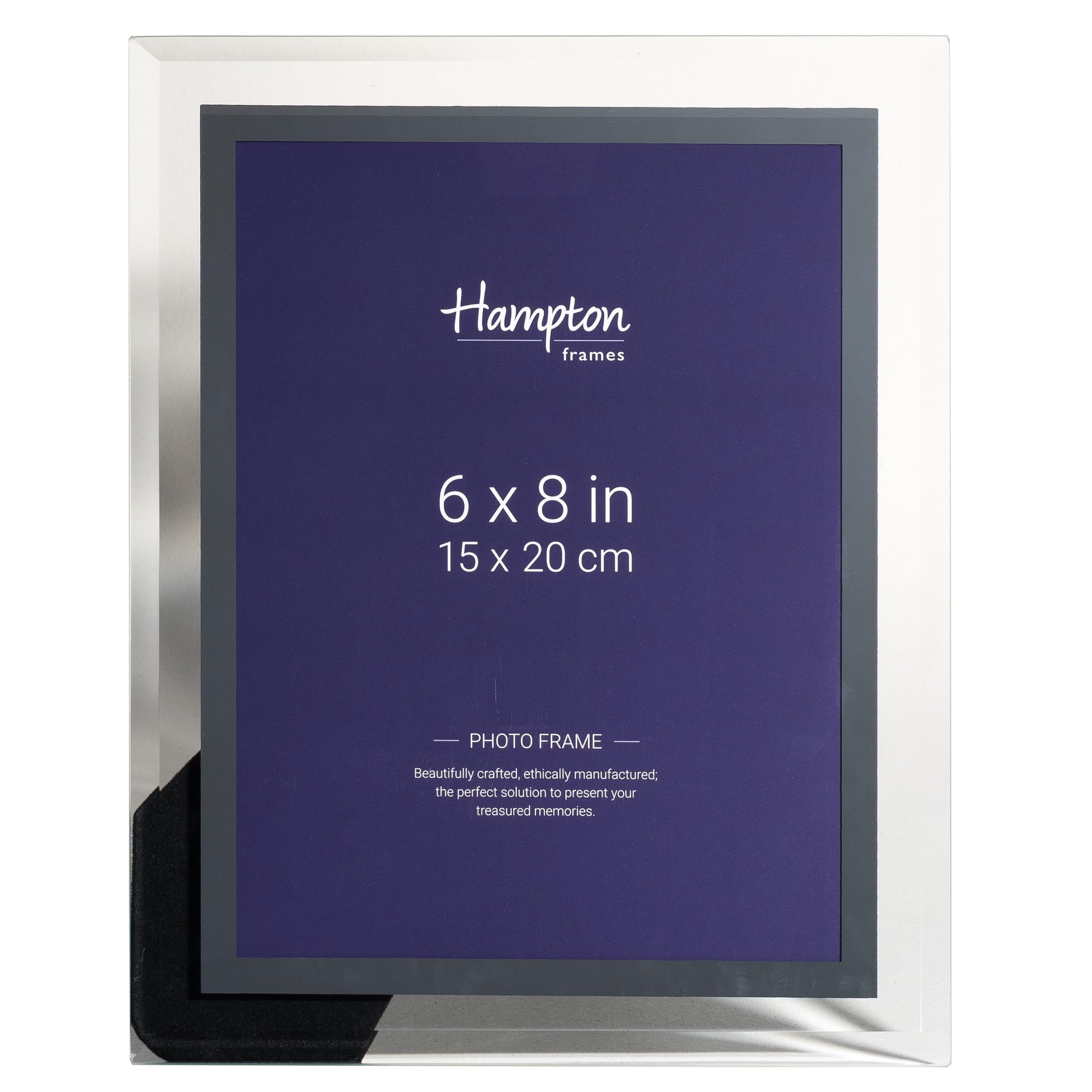 Hampton Frames MIRROR Finished Mirror Glass Photo Picture Display Frame 6x8 (15x20cm) GTM24068, Black