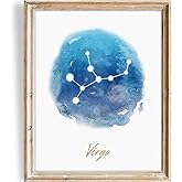 Watercolor Constellation - Virgo - Art Print - Unframed - 8x10 | Elegant and Ethereal Art Prints | Celestial Zodiac Wall Art for Astrology Enthusiasts | Perfect for Bedrooms, Home or Offices