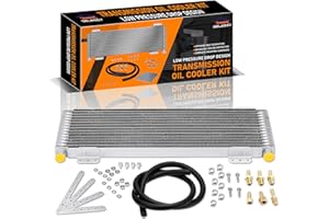 Gelessy LPD47391 40k Transmission Oil Cooler Kit Compatible with Heavy Duty 40,000 GVW Max, Low Pressure Drop LPD47391 with Mounting Hardware