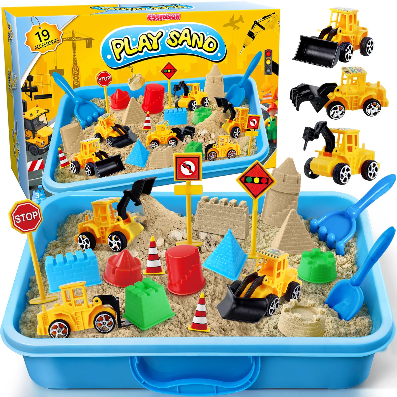 Sensory Bin, Construction Kit with Sensory Sand, Play Sand Pretend Play Beach Toy, Sandbox for Girls and Boys