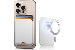 SOUNDBYTE Stronger Magnetic Wallet for iPhone 17/16/15/14/13/12 Series & for MagSafe Cases | N52 Magnet RFID Blocking Leather Magnetic Card Holder with Powerful Magnets | Holds 3 Cards | White