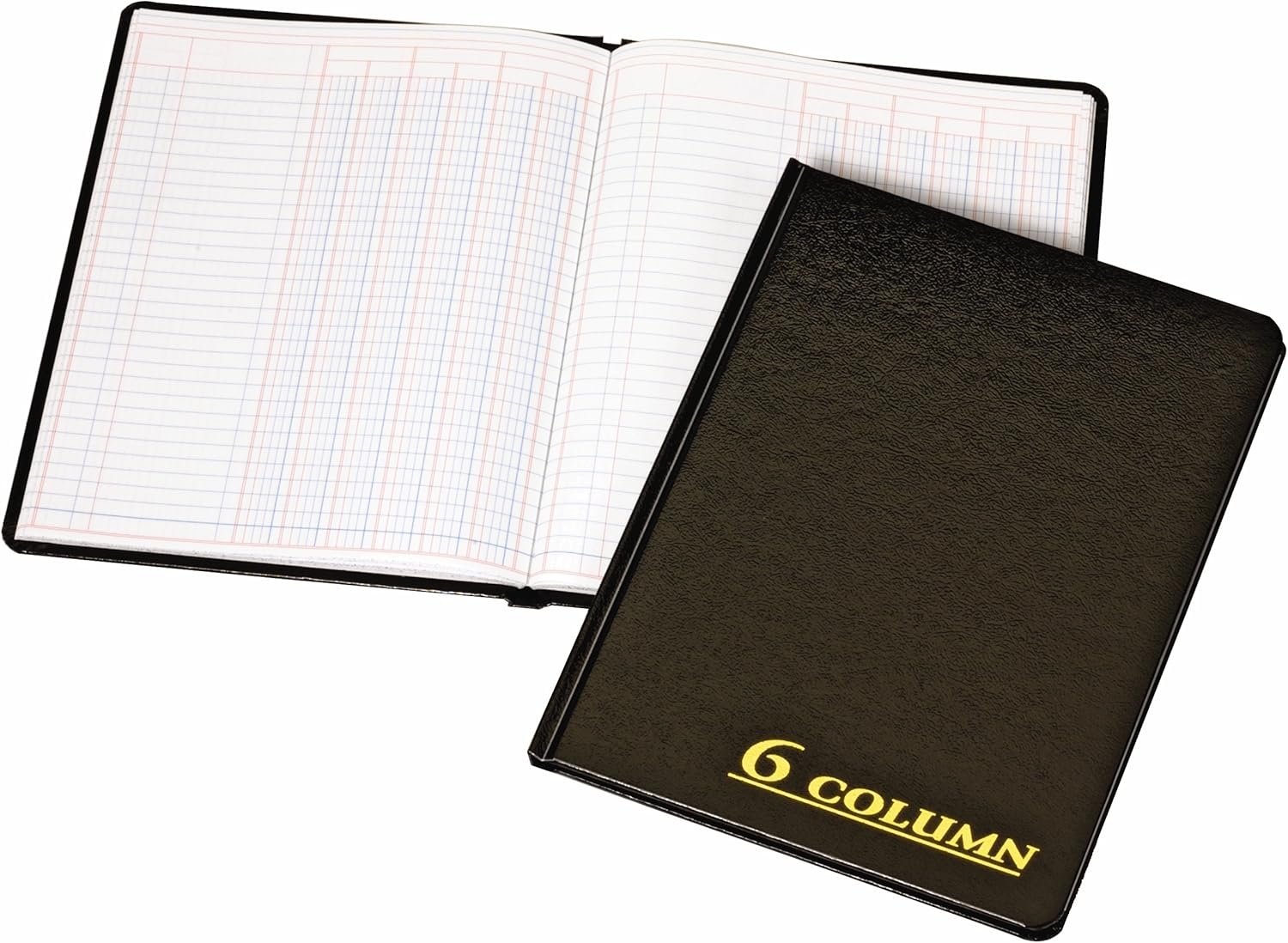 Adams Account Book, 7 x 9.25 Inches, Black, 6Columns, 80