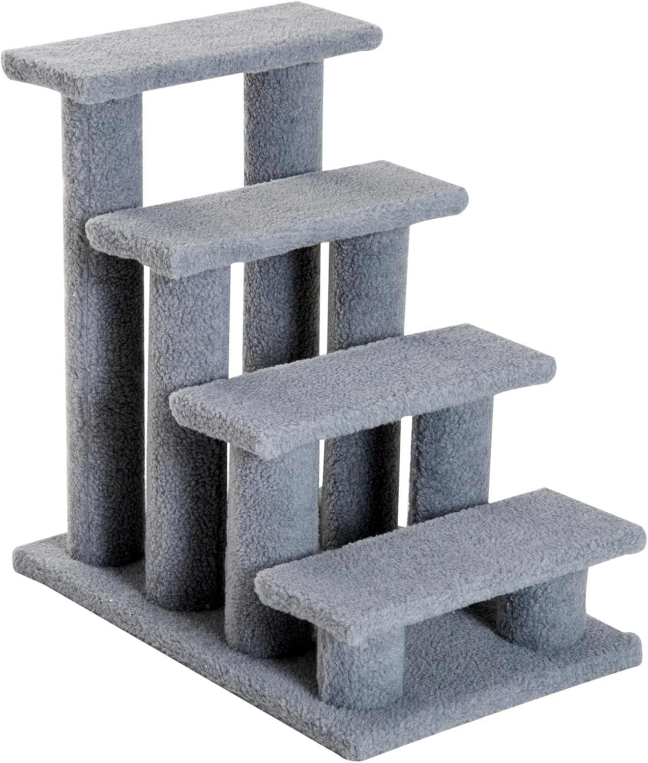 PawHut 25" 4-Step Multi-Level Carpeted Cat Scratching Post Pet Stairs - Grey : Pet Supplies