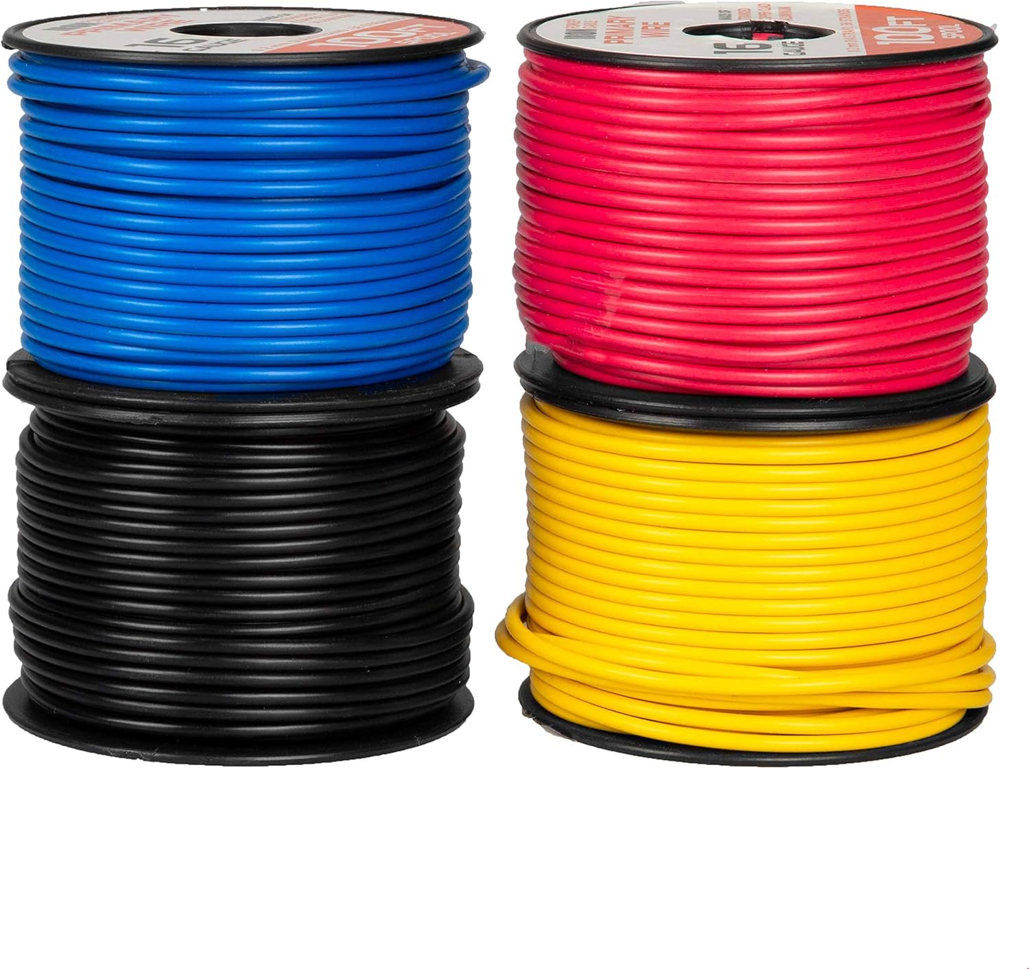 12 Gauge Automotive Wire 4 Roll Assortment Pack 100 Ft of Copper