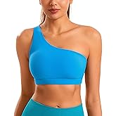 Smooth Sports Bras for Women One Shoulder Low Impact Asymmetrical Workout Tops Padded Yoga Right Shoulder Strap Bra