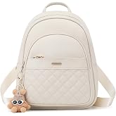 BAGOK Mini Leather Backpack Purse for Women, Small Backpack Purse with Cartoon Charm, Cute Fashion Bag for Girls