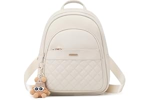 BAGOK Mini Leather Backpack Purse for Women, Small Backpack Purse with Cartoon Charm, Cute Fashion Bag for Girls & Teens