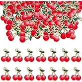 LEGENTLISUR 50~100Pcs Cherry Charms for Jewelry Making Cute Fruit Enamel Pendants Charms for Bracelets Necklace Earring Keychains DIY Supplies