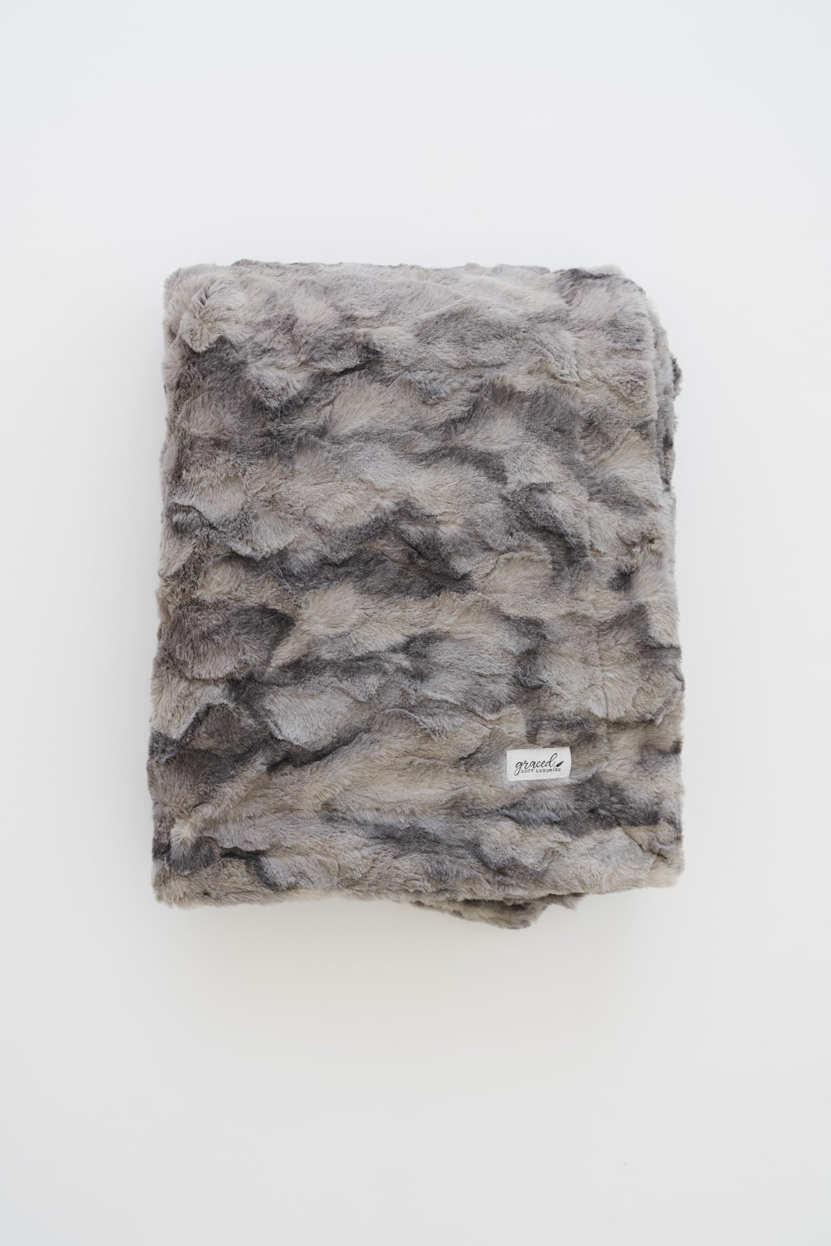 Photo 1 of GRACED SOFT LUXURIES Large Throw Blanket Super Soft Comfy Warm Elegant Cozy Faux Fur for Home, Sofas, Couches, Beds, Chairs (Large 50" x 60", Marbled Gray)