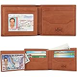 Wallets for Men - RFID Blocking Trifold Genuine Leather Wallet With 2 ID Window