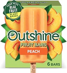 OUTSHINE Peach Frozen Fruit Bars, Gluten Free, Non GMO, 6 Count per box, 14.7 Fl Oz